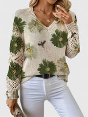 Raizel | Floral Open-Knit Jumper