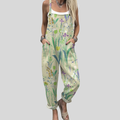 FLOWING ADJUSTABLE-STRAP CROPPED DUNGAREES