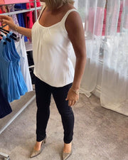 Deangela | Gathered Scoop-Neck Top