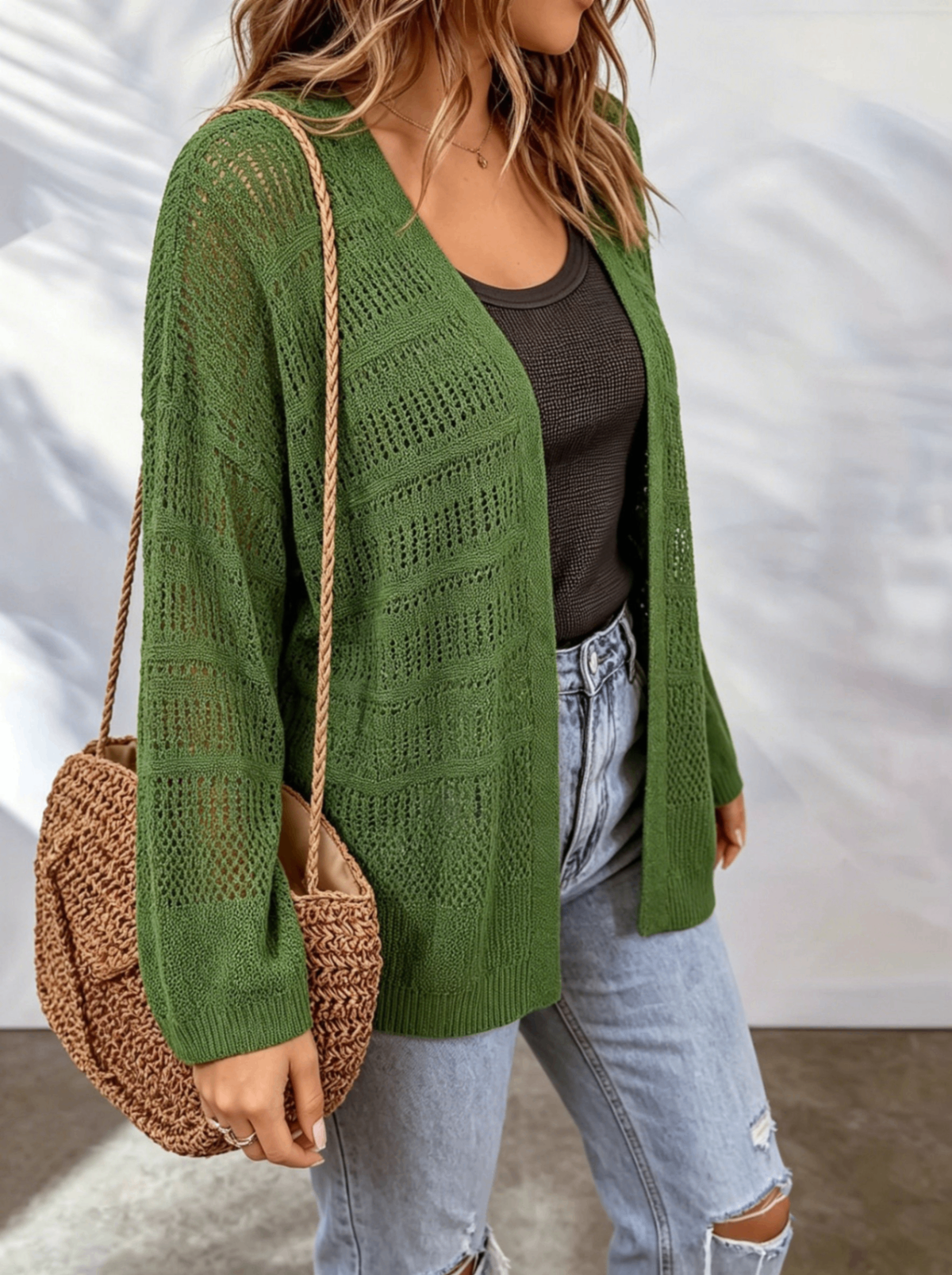 Drema | Textured Open-Front Cardigan
