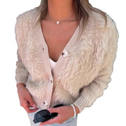 Maudie | Textured V-Neck Button Jacket