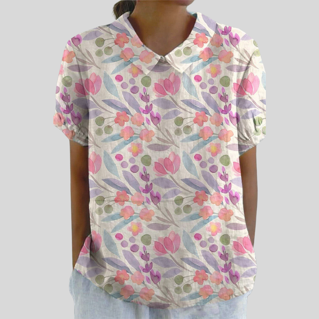 FLORAL COLLARED TOP