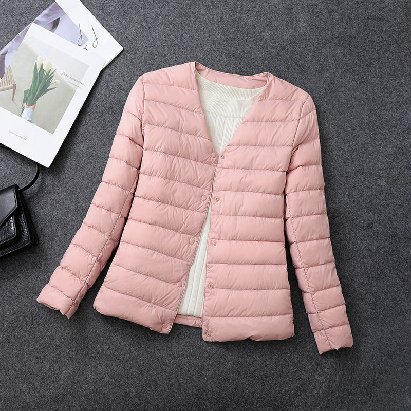 Rosamund | Lightweight Round-Neck Padded Jacket in Beige