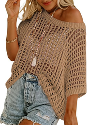 Marquitta | Wide-Neck Open-Knit Jumper