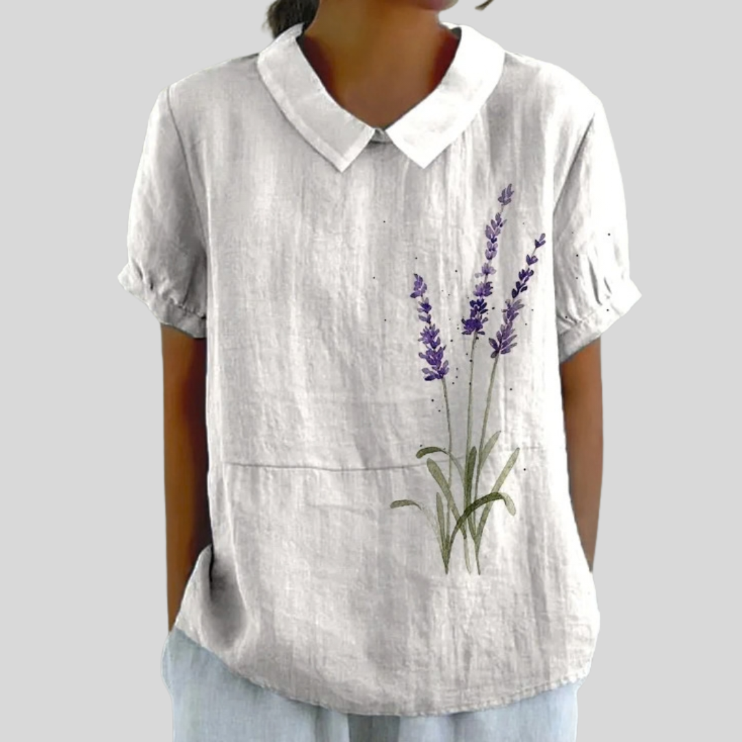 ELEGANT | FLORAL COLLARED TOP