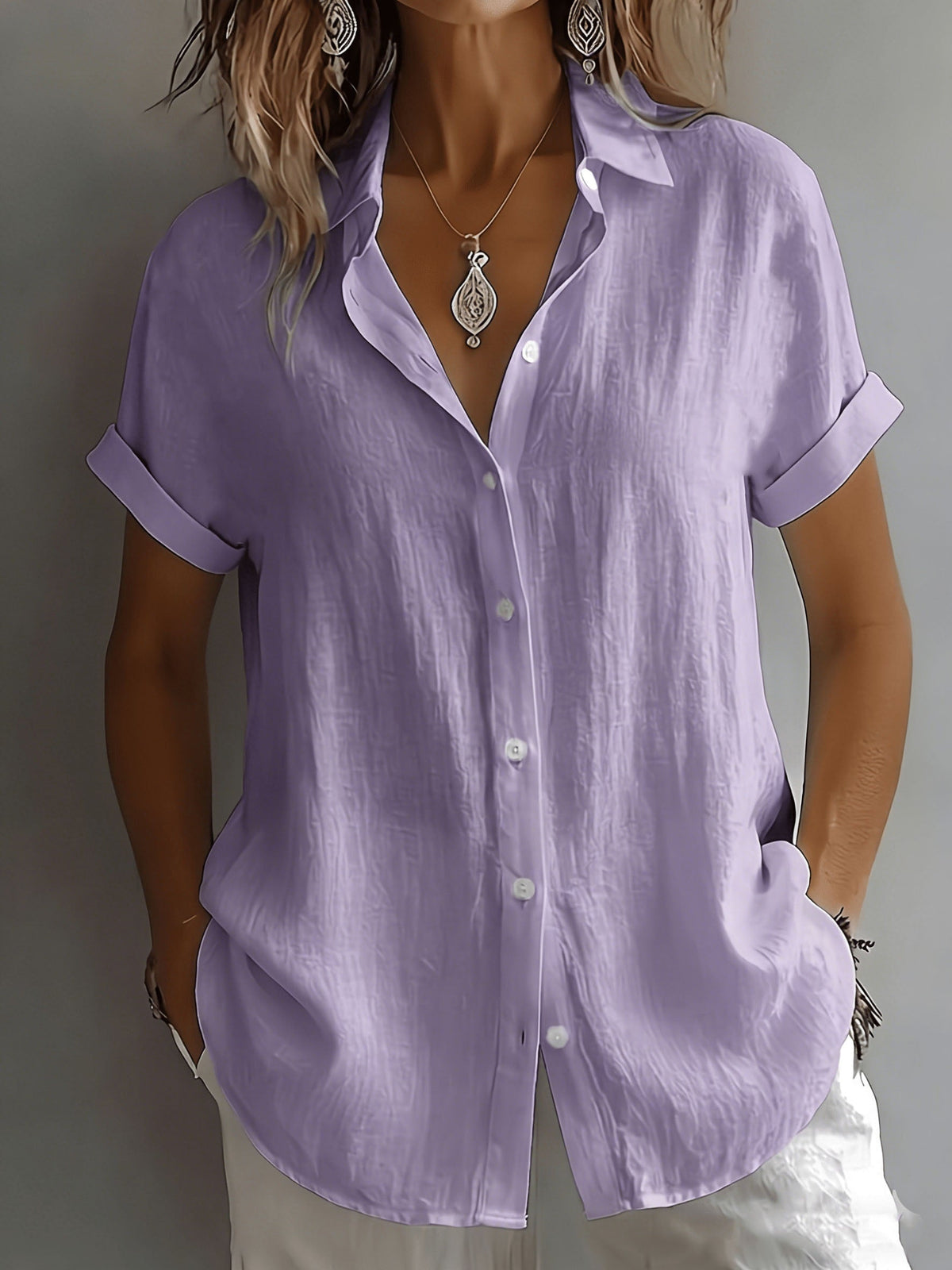 Tyeshia | Collared Short-Sleeve Shirt