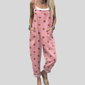 FLOWING ADJUSTABLE-STRAP CROPPED DUNGAREES