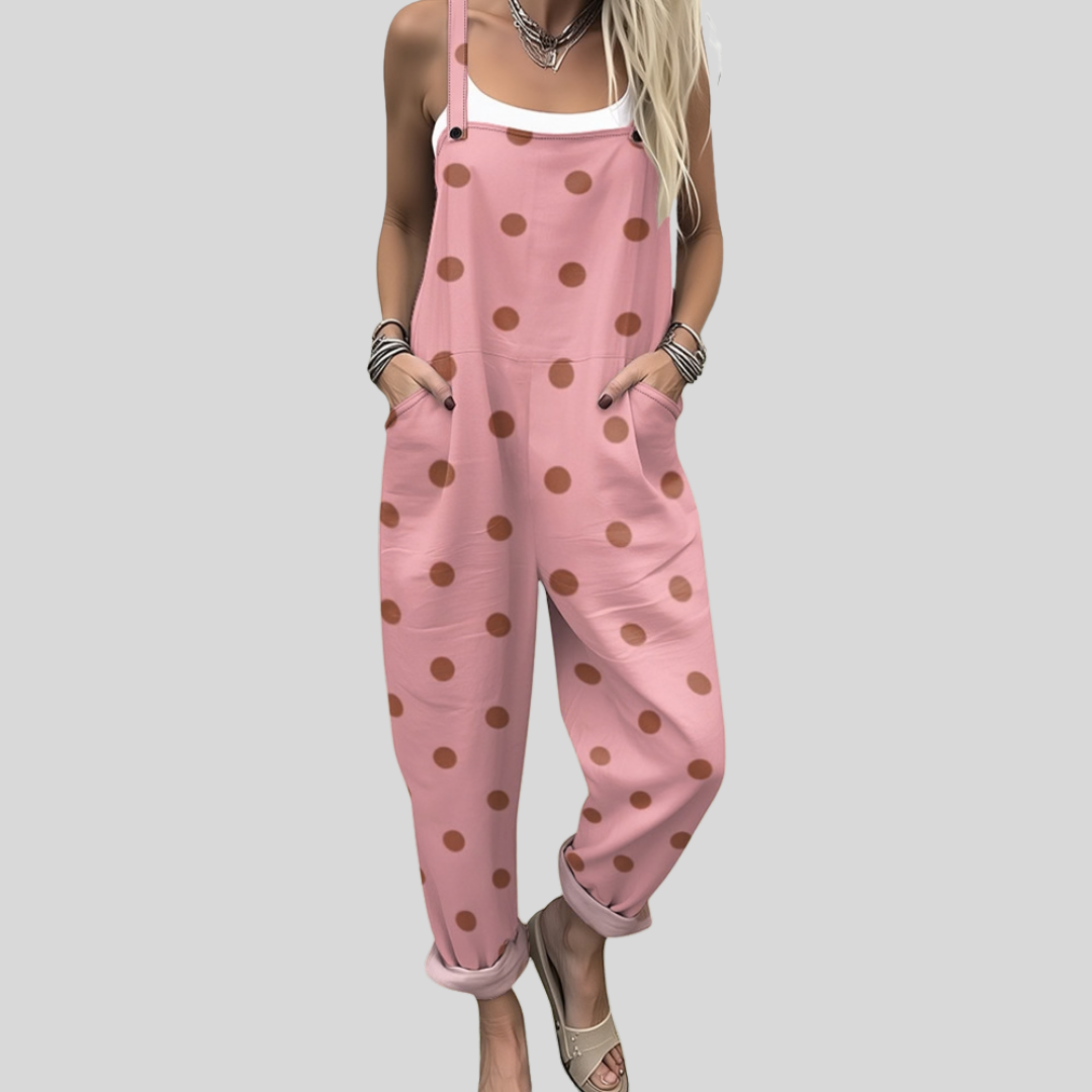 FLOWING ADJUSTABLE-STRAP CROPPED DUNGAREES