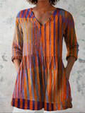 NADIA | ORANGE V-NECK LONGLINE BLOUSE