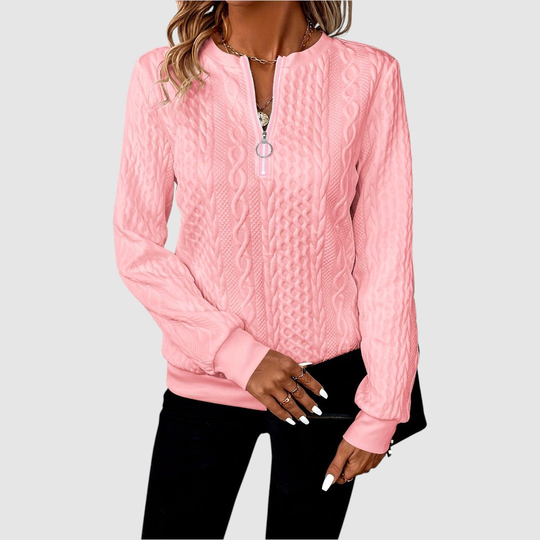 ROZÁRIE | PRINTED ZIP-UP JUMPER