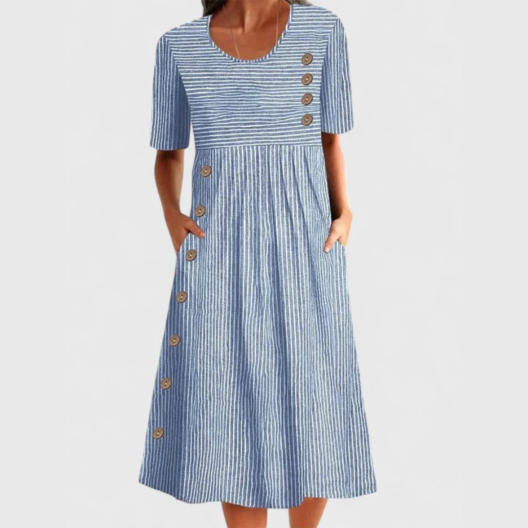 JARNA | STRIPED POCKET-DETAIL DRESS
