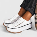 EVELOISE | LEATHER PLATFORM TRAINERS