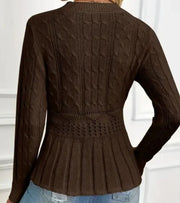 Lyndi | Cable-Knit Peplum Jumper