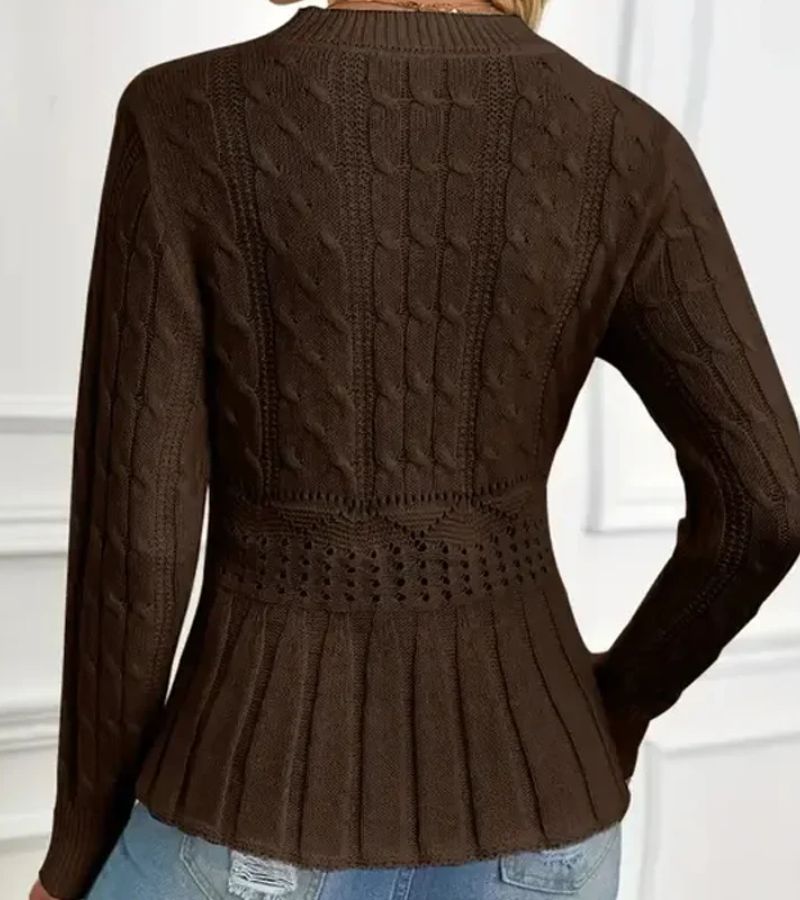 Lyndi | Cable-Knit Peplum Jumper