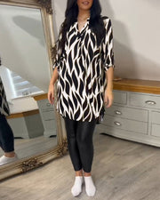Marquisha | Patterned Longline Shirt
