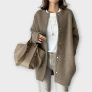 Lilly | Elegant Brown Cardigan With Button Row