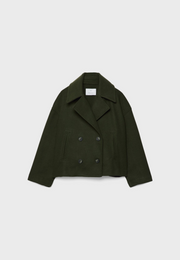 Maialen | Cropped Double-Breasted Tailored Jacket in Beige