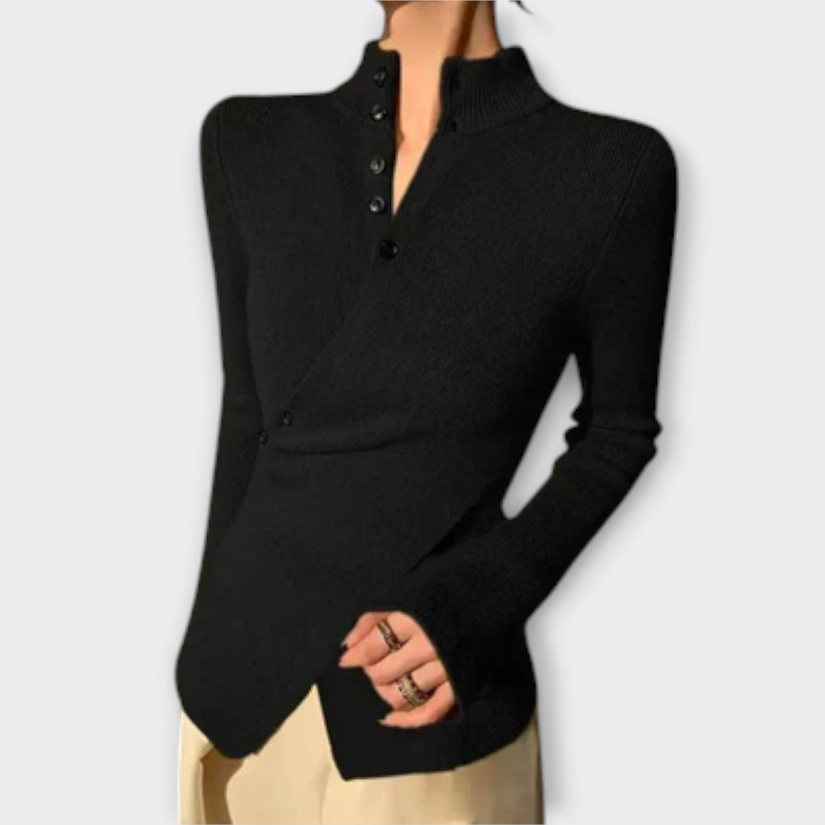 MICHIKO | COLLARED SLIM-FIT JUMPER