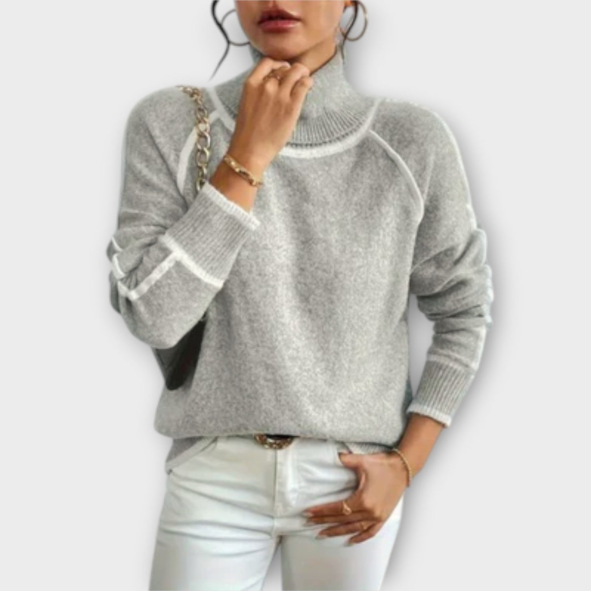 AURORA | COLLARED ROLL-NECK JUMPER