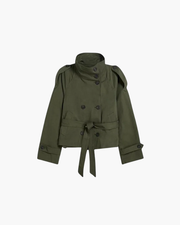 Hortencia | Double-Breasted Cape-Detail Jacket