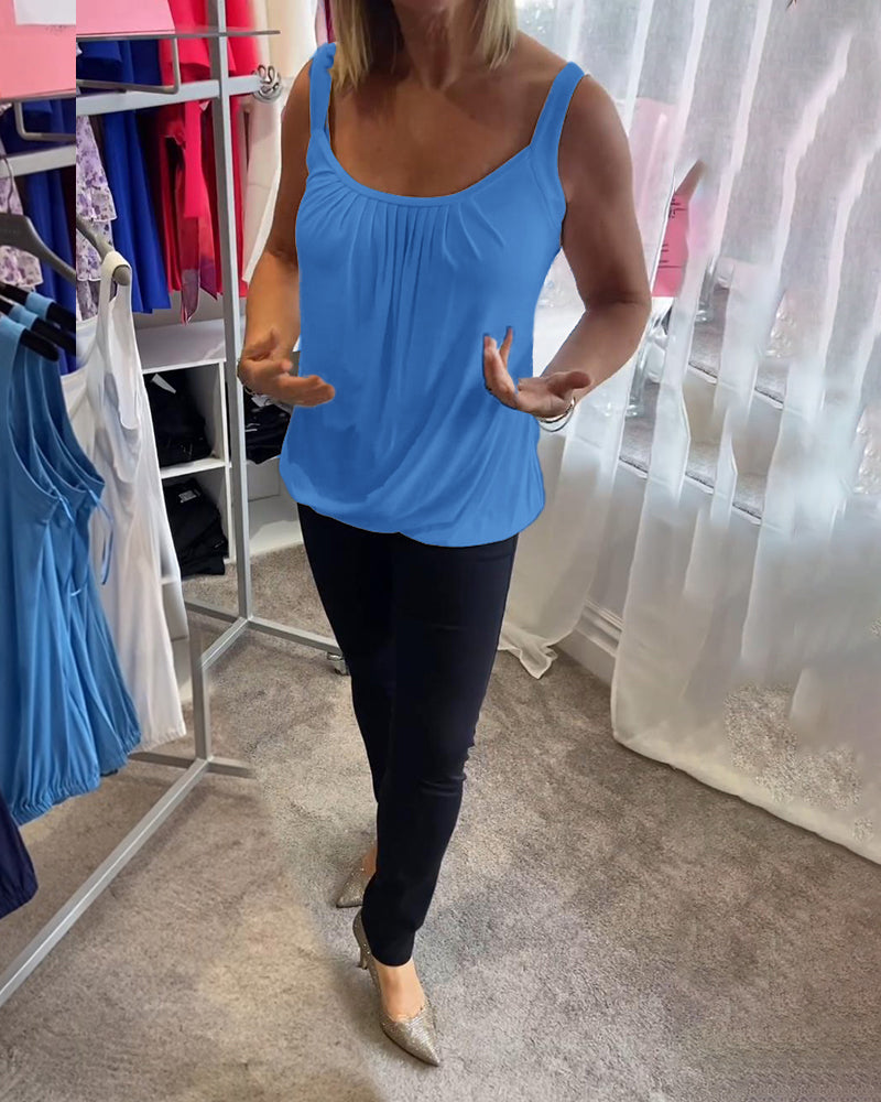 Deangela | Gathered Scoop-Neck Top