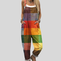 FLOWING ADJUSTABLE-STRAP CROPPED DUNGAREES