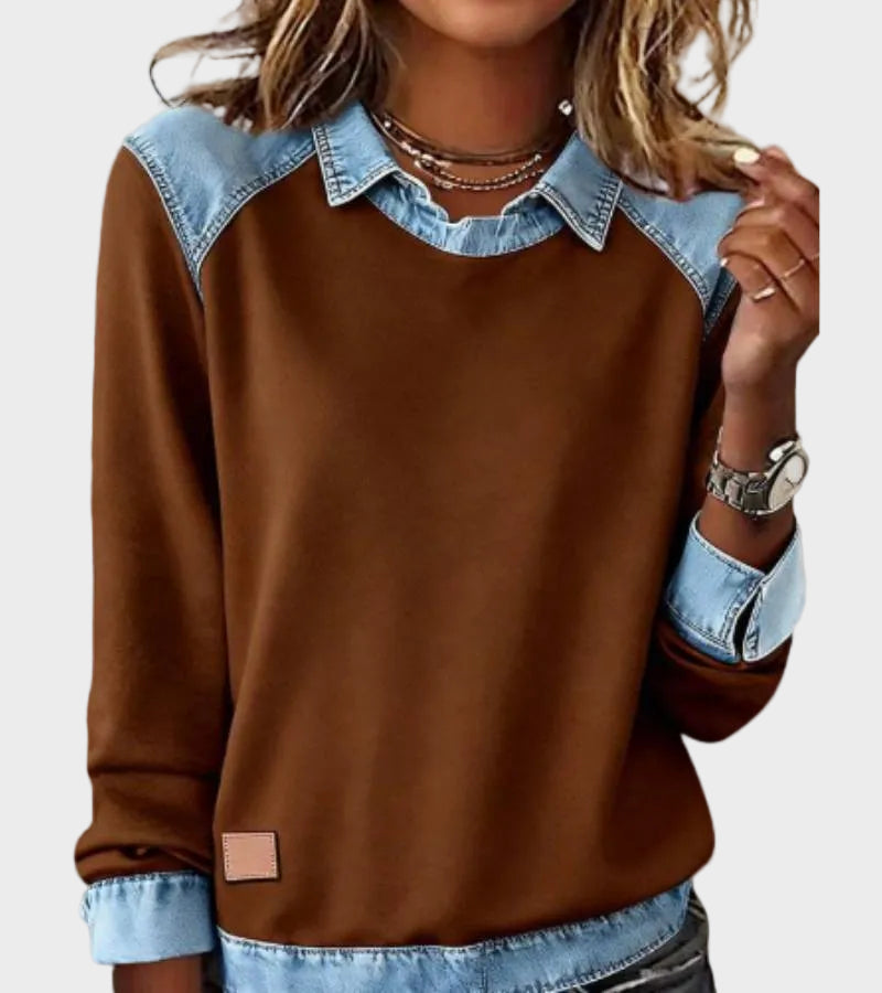 Danielle | Long-Sleeve Denim Blouse