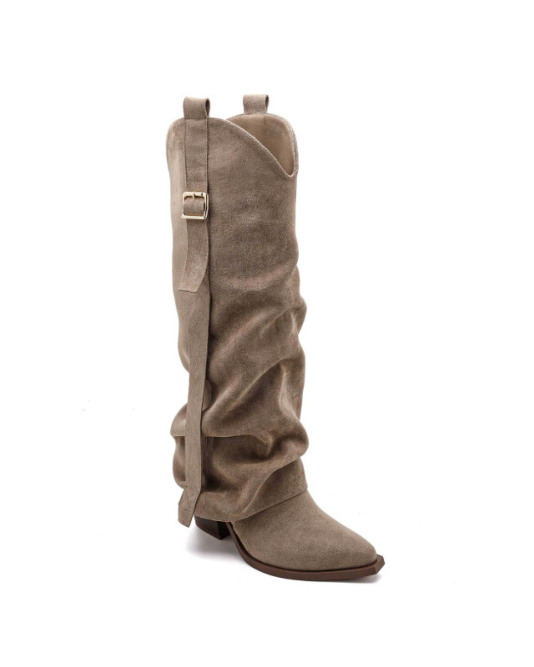 Laurentia high suedine boots in khaki