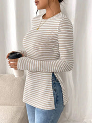 Assunta | Striped Side-Split Top