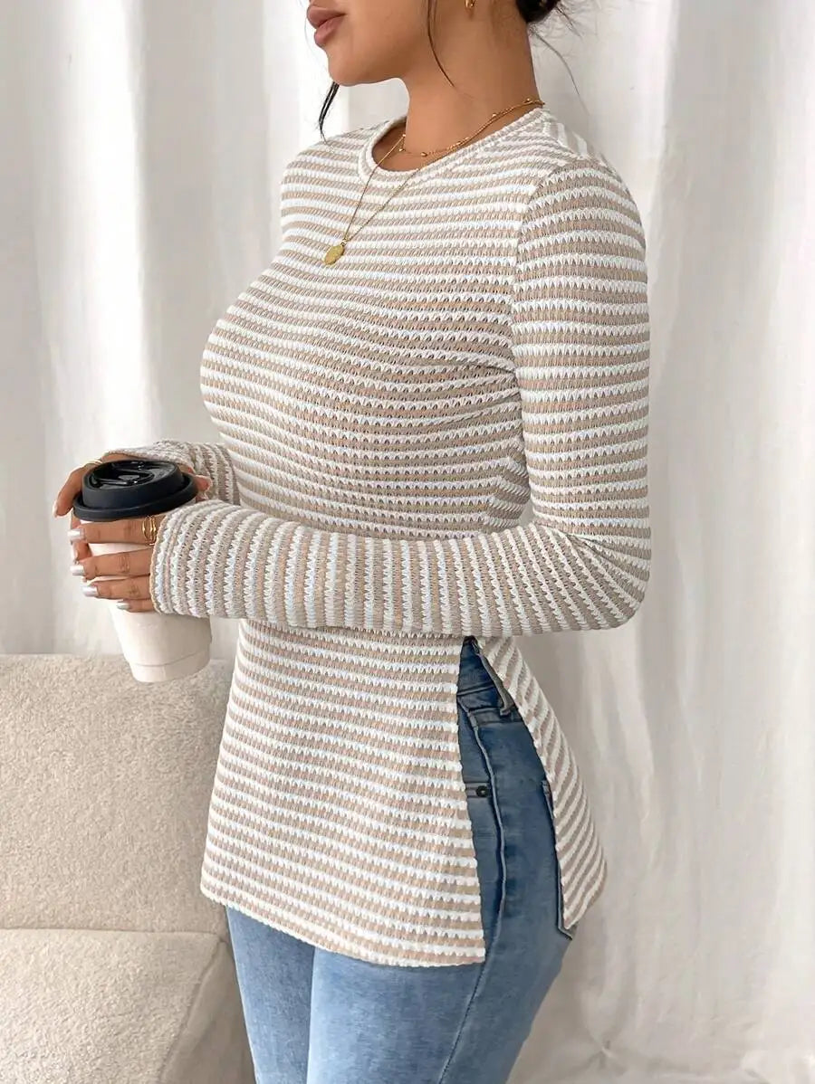 Assunta | Striped Side-Split Top
