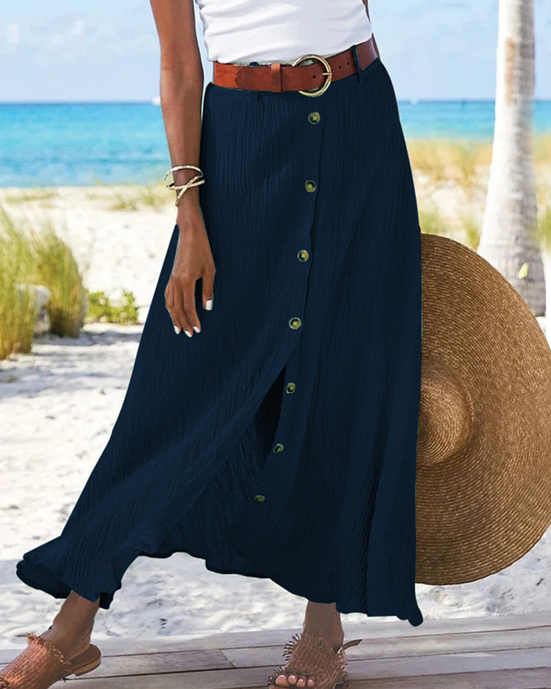 Syndy | Flowing Skirt With Buttons