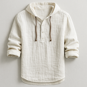 Sebrina | Button-Neck Textured Hoodie