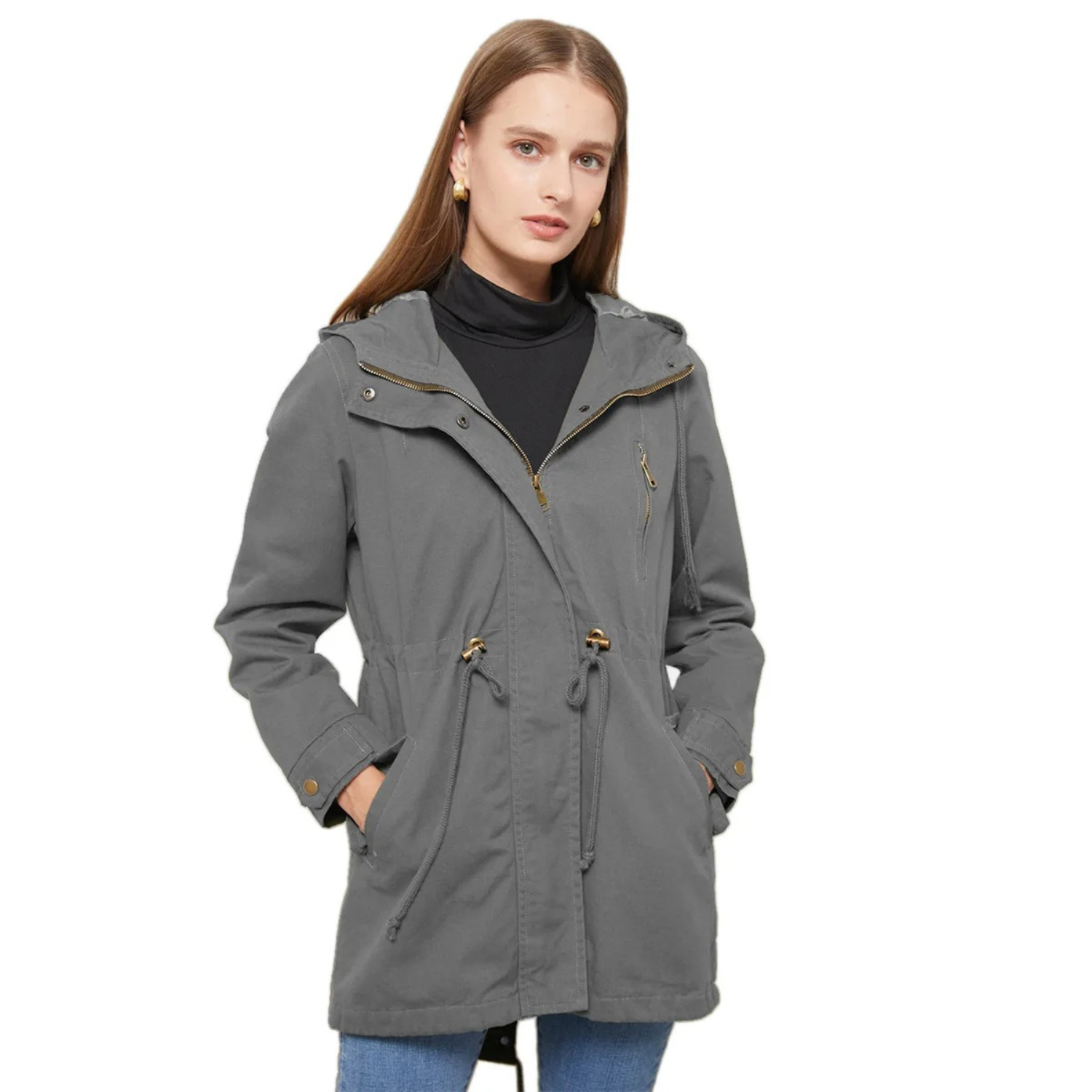 Muireann | Lightweight Hooded Windbreaker Jacket in Green