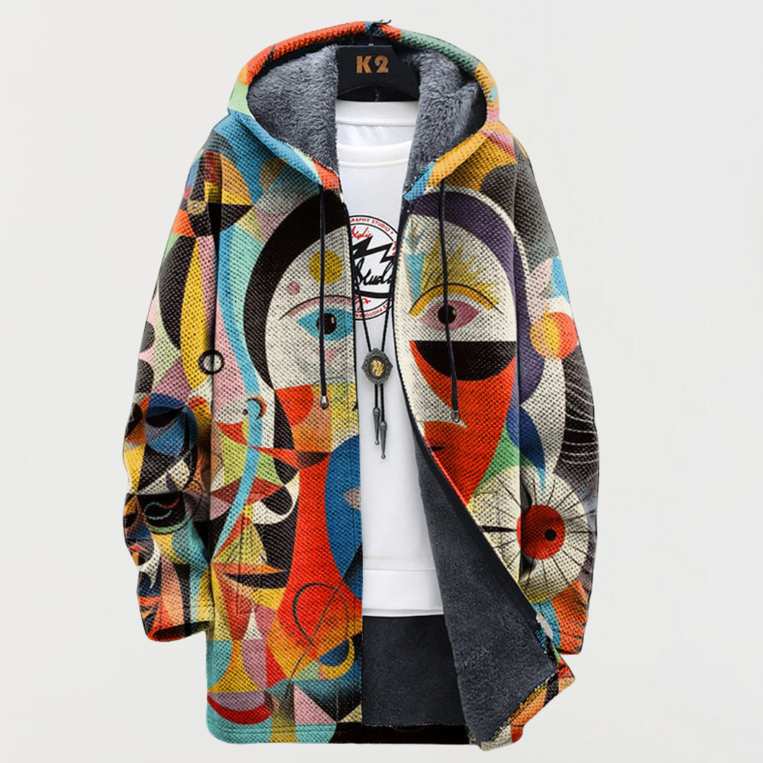 Lóise | Coat With Abstract Print
