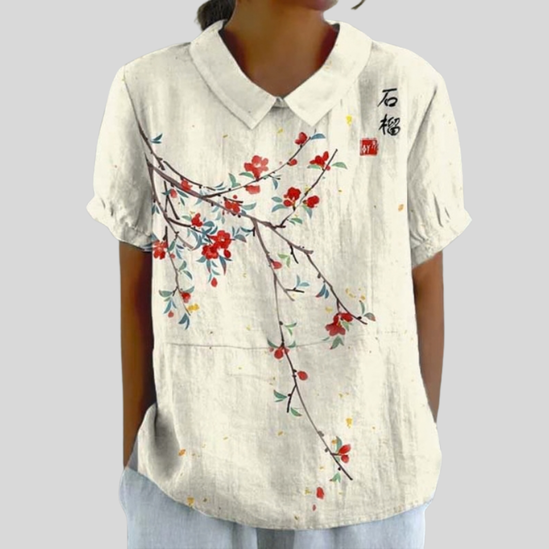 BLOEMEN | FLORAL COLLARED TOP