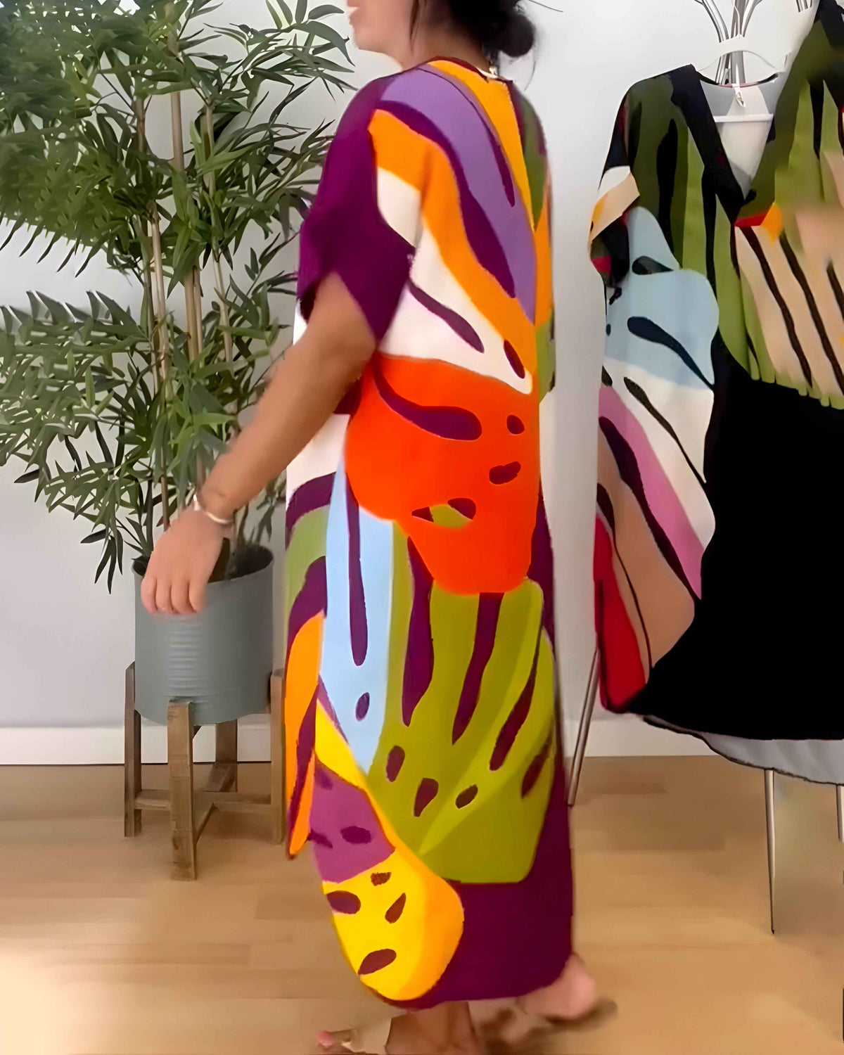 RIANNA | PRINTED SHORT-SLEEVE DRESS