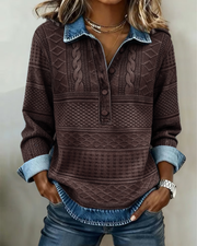 Keva | Collared Patterned Jumper