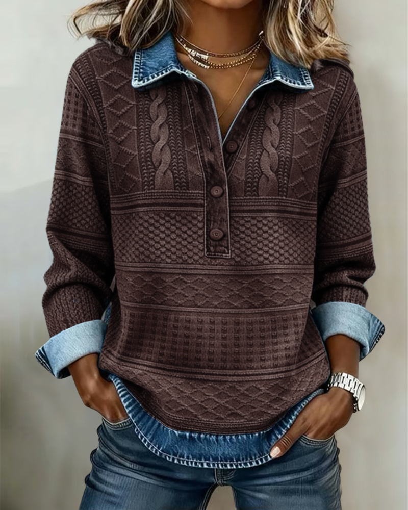 Keva | Collared Patterned Jumper