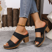 Zaneta | Cut-Out Block-Heel Sandals