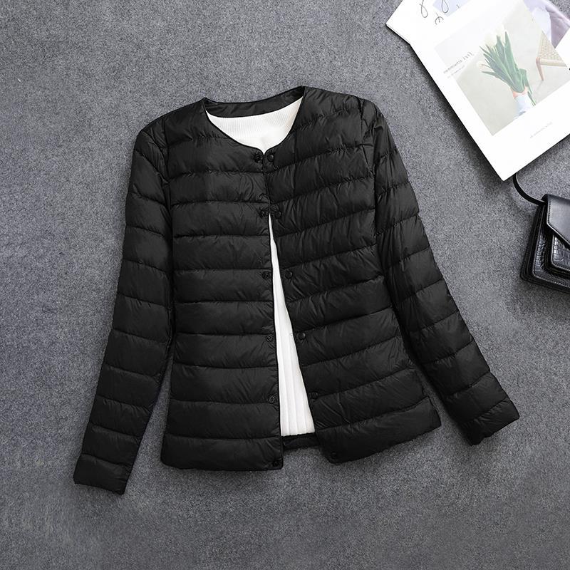 Rosamund | Lightweight Round-Neck Padded Jacket in Black