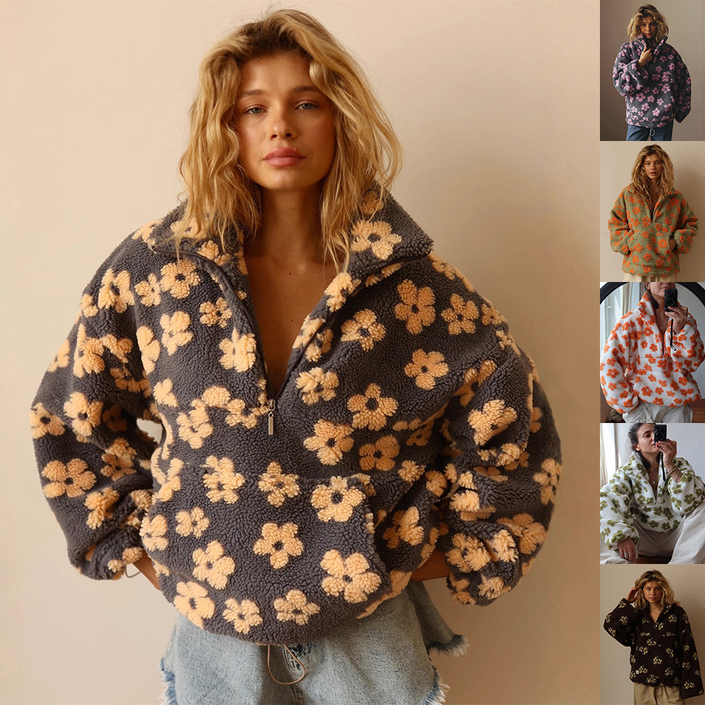 Kylene | Floral Half-Zip Sweatshirt