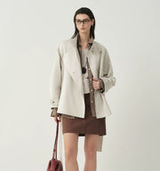 Yareli | Belted Stand-Collar Jacket