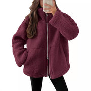 Denisha | Stand-Collar Textured Zip Jacket