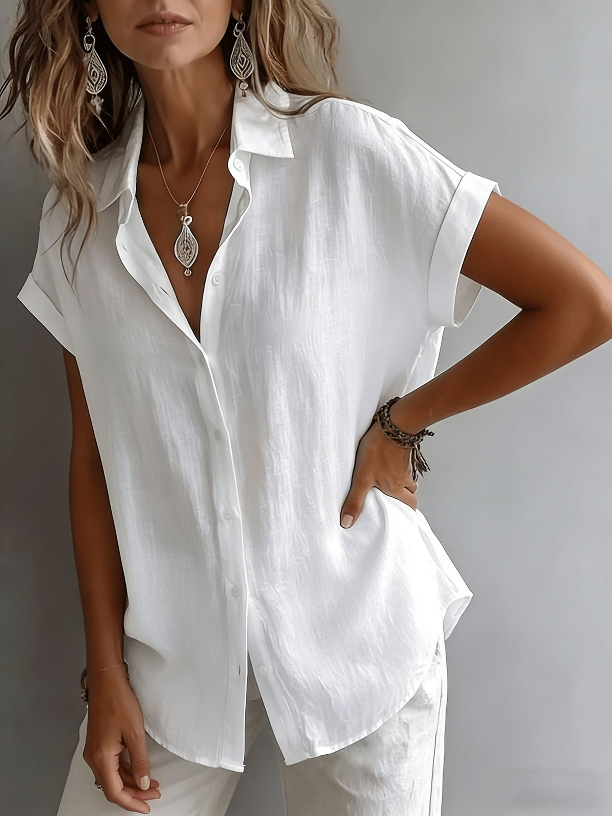 Tyeshia | Collared Short-Sleeve Shirt