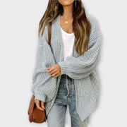 Women's cardigan with an open front, long sleeves and a ribbed texture