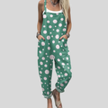 FLOWING ADJUSTABLE-STRAP CROPPED DUNGAREES