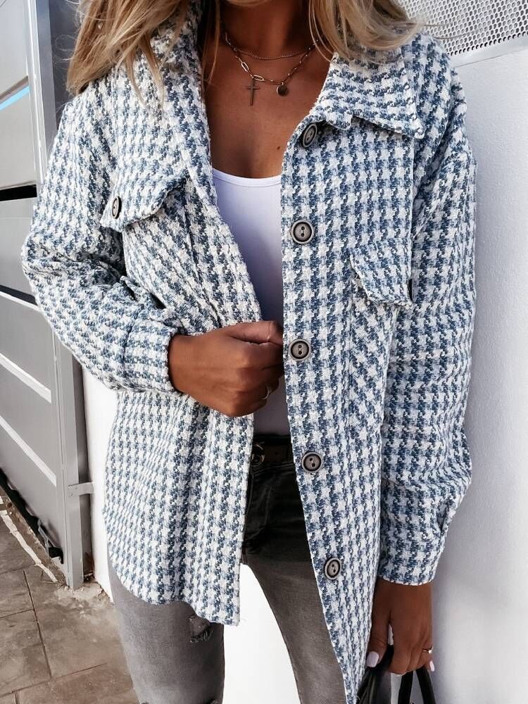Litzy | Houndstooth Collared Jacket