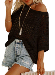 Marquitta | Wide-Neck Open-Knit Jumper