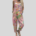 FLOWING ADJUSTABLE-STRAP CROPPED DUNGAREES