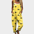 PRINTED ADJUSTABLE-STRAP DUNGAREES
